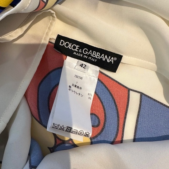 Dolce Gabbana  Queen of Cards  Silk Blouse   IT 42 - Picture 3 of 4